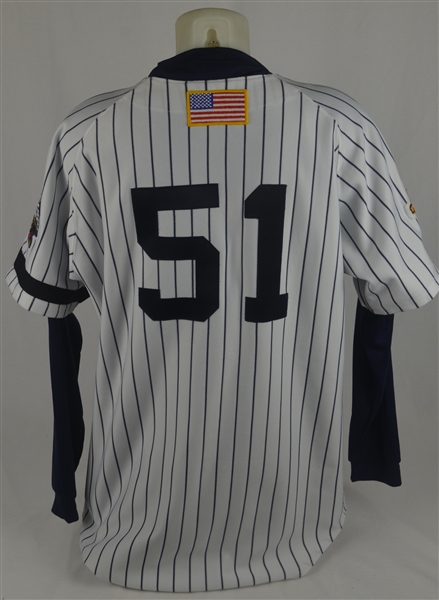 Bernie Williams 2001 World Series New York Yankees Game Used Jersey w/Dave Miedema LOA