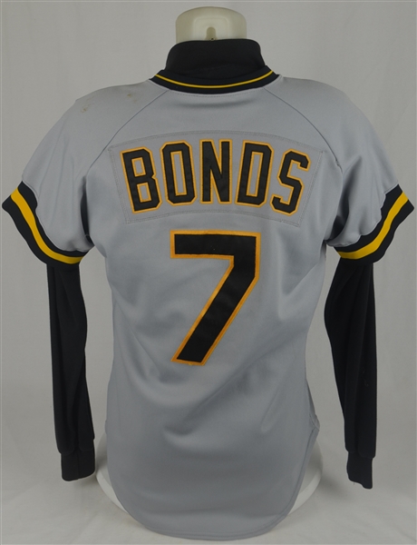 Barry Bonds 1986 Pittsburgh Pirates Game Used Rookie #7 Jersey w/Dave Miedema LOA