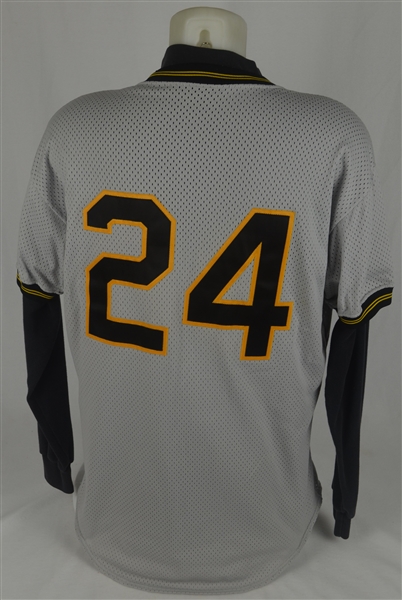 Barry Bonds 1990 Pittsburgh Pirates Game Used BP Jersey w/Dave Miedema LOA
