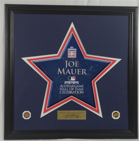 Joe Mauer One-Of-A-Kind Display w/2008 All Star Game Player Placement Star & MLB Authentication