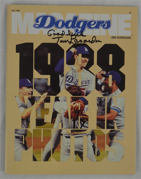 Tommy Lasorda Autographed & Inscribed  1988 Dodgers Magazine