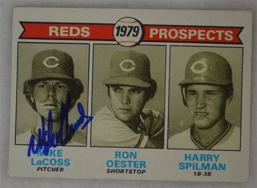 Mike Lacoss Cincinnati Reds Autographed 1979 Topps Rookie Card  