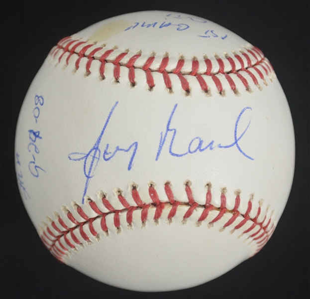 Jerry Manuel Autographed & Inscribed OMLB Baseball 