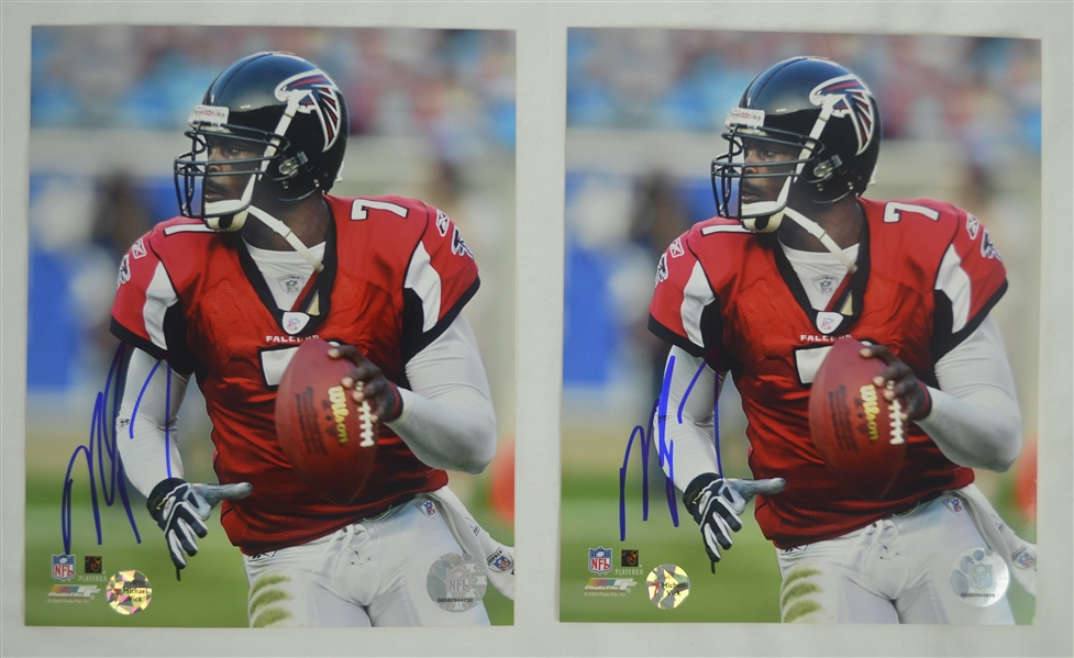 Michael Vick Lot of 5 Autographed Atlanta Falcons 8x10 Action Photos 