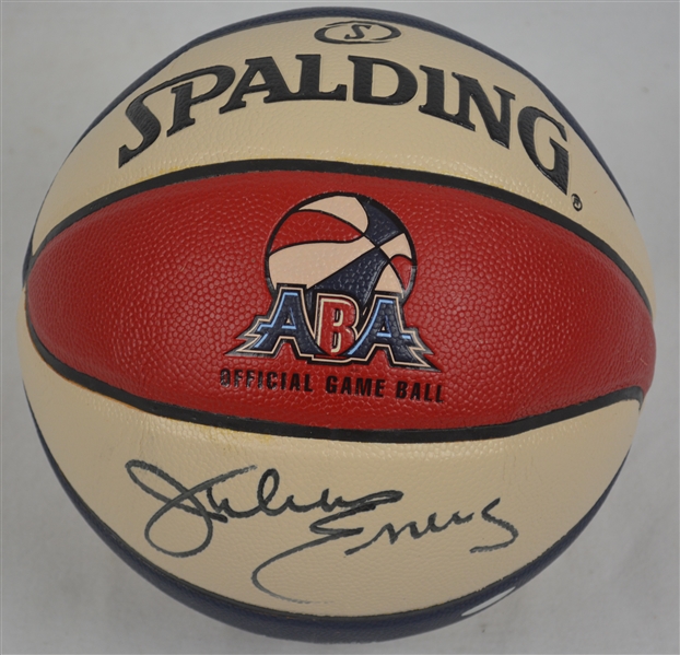 Julius Erving Autographed Spaulding Replica ABA Style Basketball 