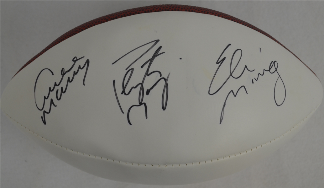 Peyton Eli & Archie Manning Autographed Football