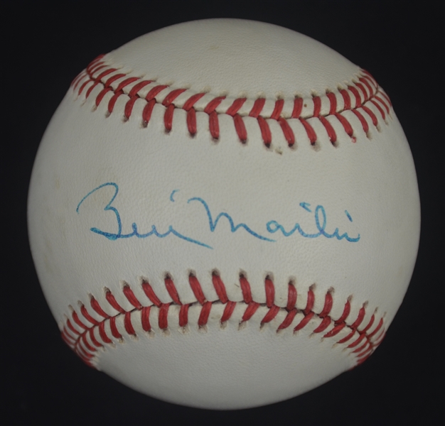 Billy Martin Autographed OAL Bobby Brown Baseball