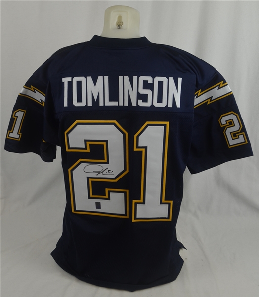 Ladanian Tomlinson Autographed San Diego Chargers Navy Blue Jersey