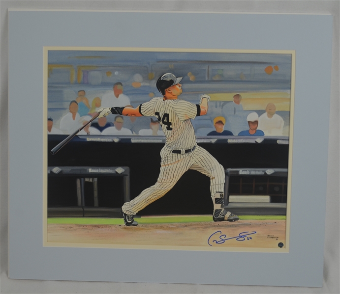 Gary Sanchez Signed Original James Fiorentino Watercolor Painting Steiner Authentication