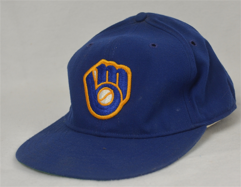 Dave Parker 1990 Milwaukee Brewers Game Used Hat w/Dave Miedema LOA