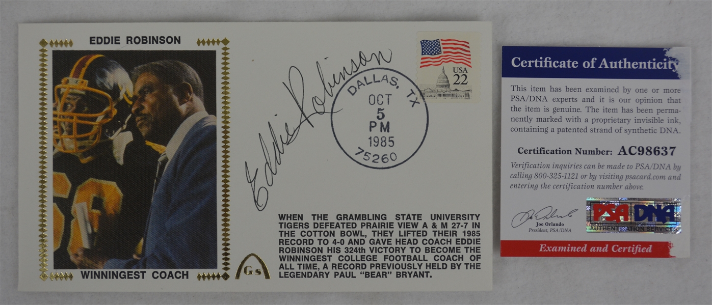 Eddie Robinson Autographed First Day Cover PSA/DNA