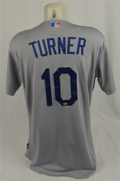 Justin Turner 2014 Los Angeles Dodgers Game Used NLDS Jersey w/Dave Miedema LOA & MLB Authentication