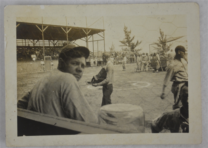 Babe Ruth New York Yankees 1926 Vintage Original Type I Photograph Bench Pose 