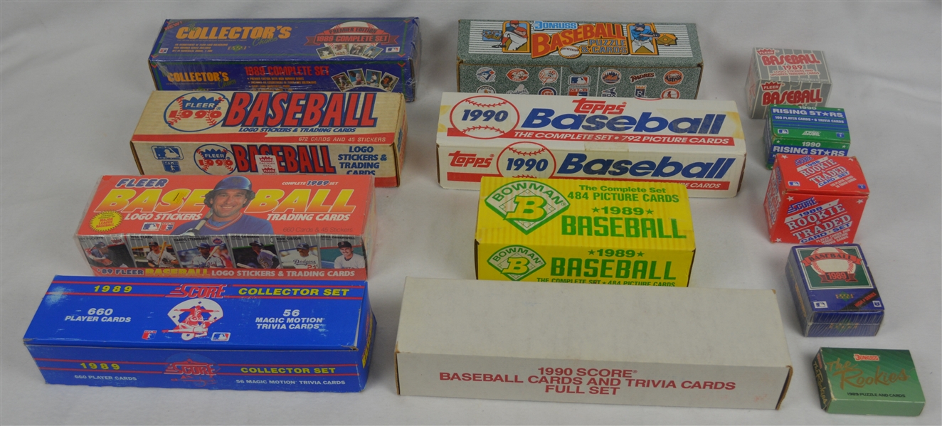 MLB Collection of 12 Baseball Card Sets w/1989 Upper Deck
