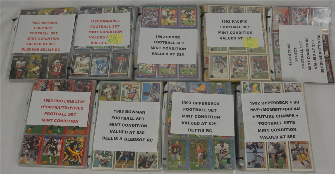 NFL Collection of 9 Football Card Sets