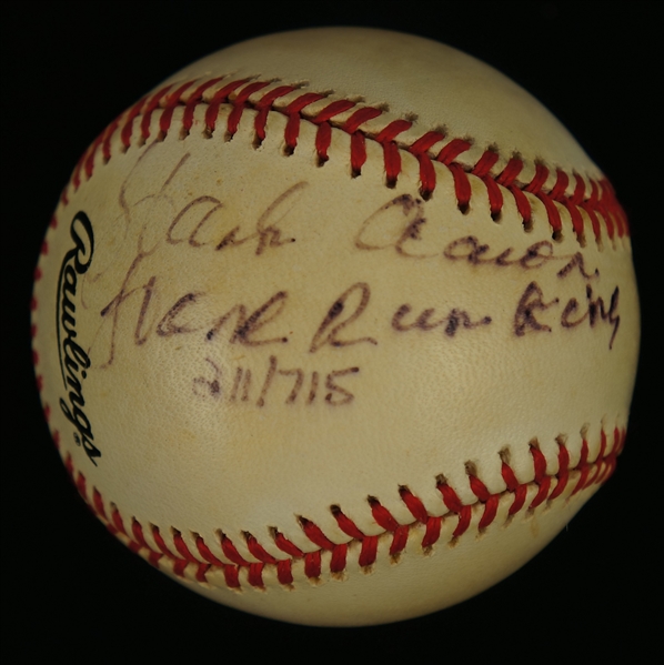 Hank Aaron Autographed & Inscribed ONL Leonard Coleman Baseball 
