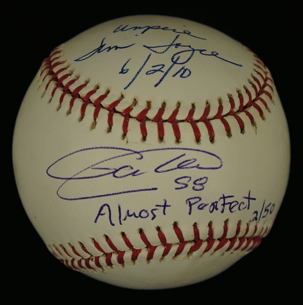 Armando Galarraga Autographed & Inscribed "Amost Perfect" OML baseball 