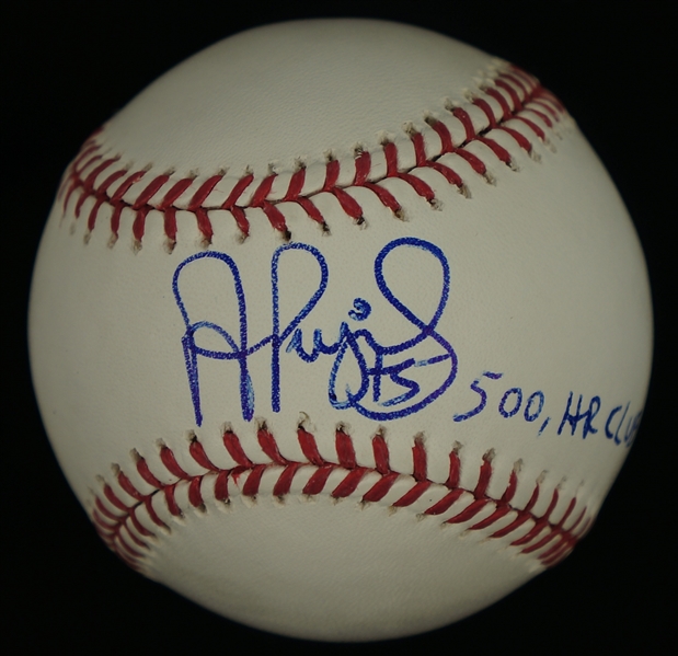 Albert Pujols Autographed & Inscribed 500 HR Club Baseball
