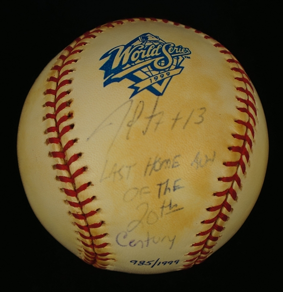 Jim Leyritz Autographed & Inscribed “Last Home Run of the Century” Baseball