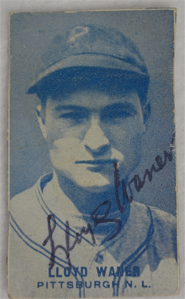Lloyd Waner Vintage Autographed Card