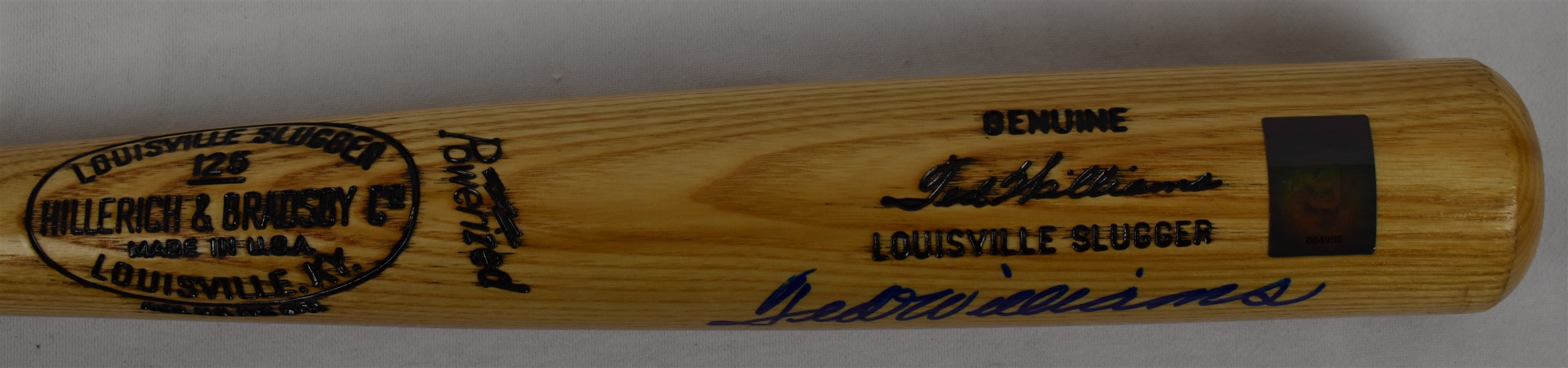 Ted Williams Autographed Signature Model Baseball Bat w/Green Diamond COA