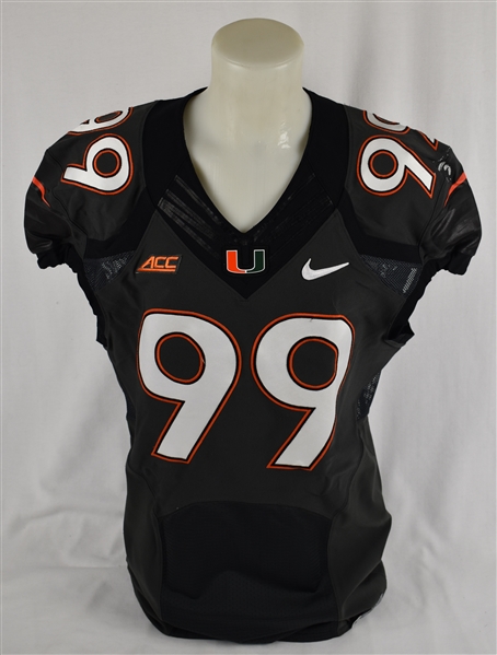 Miami Hurricanes Game Used Game Used Home Gray Jersey