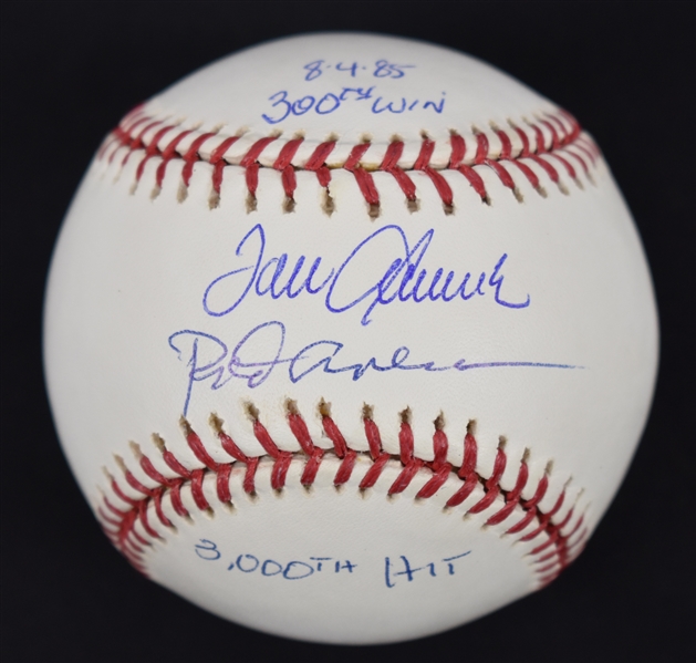 Tom Seaver 300 Win & Rod Carew 3,000 Hit Autographed Inscribed Baseball