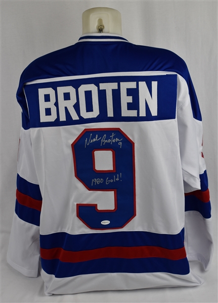 Neal Broten Autographed Team USA Olympic Jersey