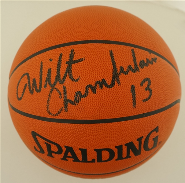 Wilt Chamberlain Autographed Genuine Leather NBA Game Basketball