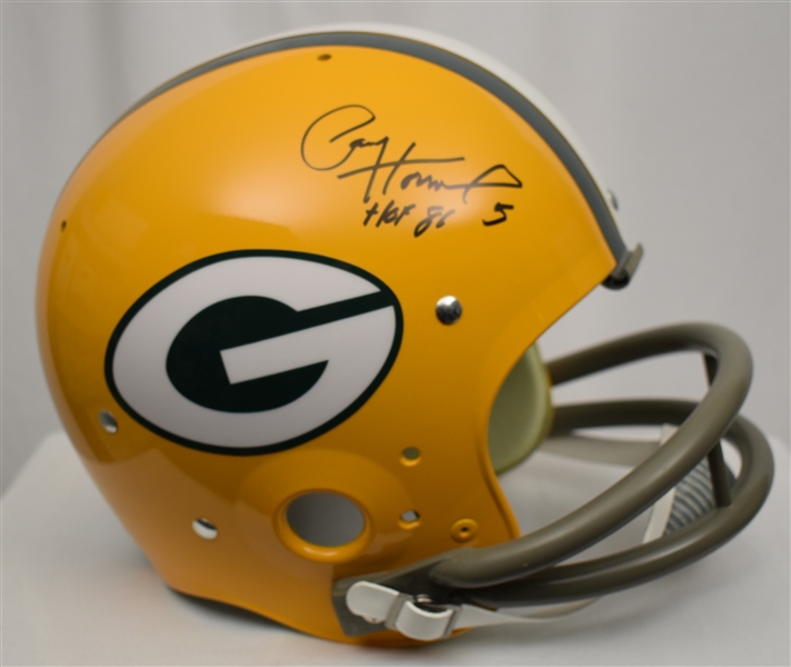 Paul Hornung Autographed & Inscribed Full Size Authentic Green Bay Packers TK Suspension Helmet 