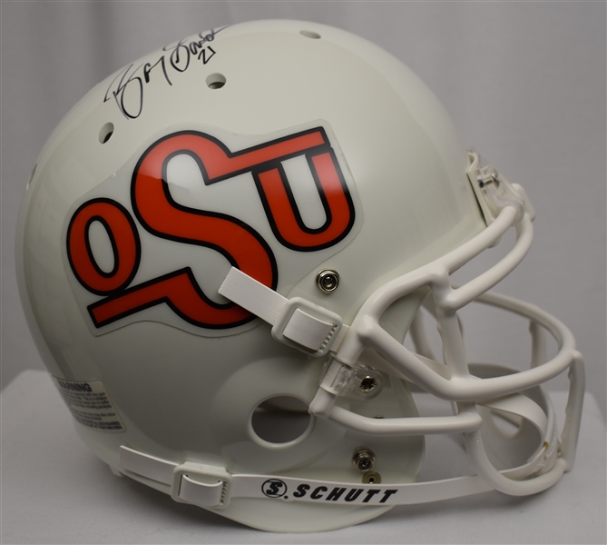Barry Sanders Autographed & Inscribed Full Size Authentic Oklahoma State Cowboys Helmet
