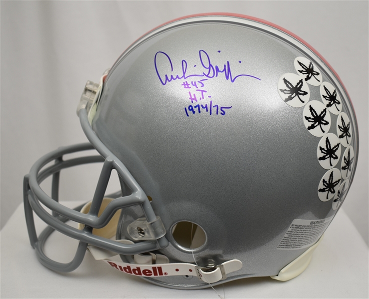 Archie Griffin Autographed & Inscribed Full Size Authentic Ohio State Buckeyes Helmet