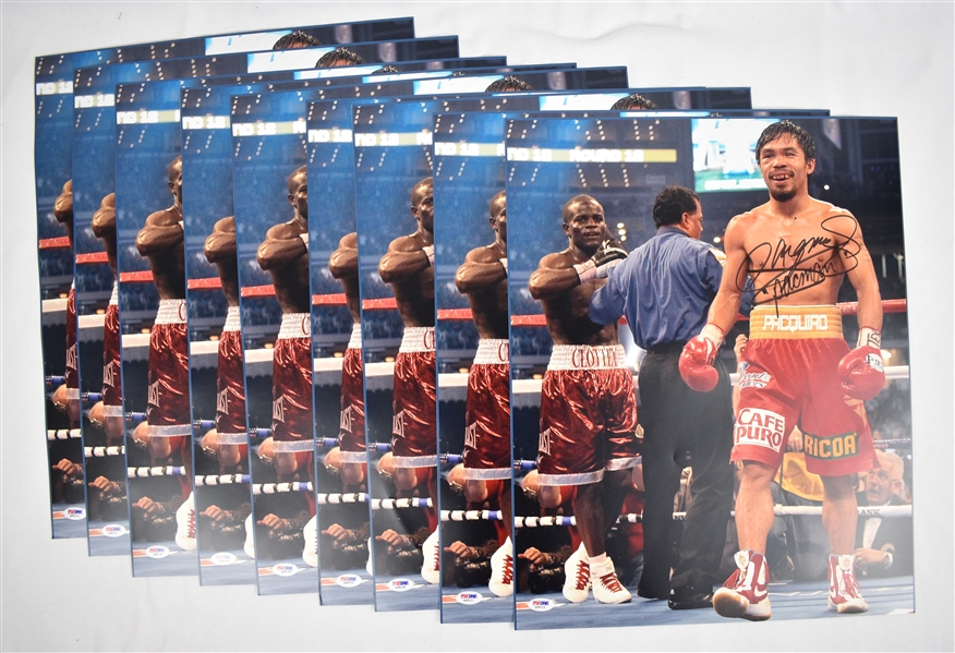 Manny Pacquiao Lot of 9 Autographed 16x20 Photos