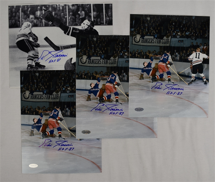Eddie Giacomin Lot of 4 Autographed 8x10 Photos