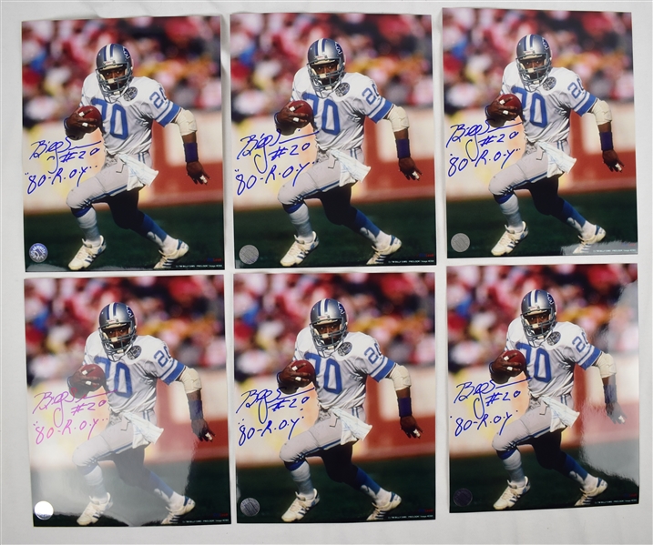 Billy Sims Lot of 6 Autographed 8x10 Photos