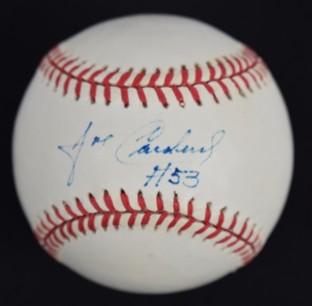 Jose Cardenal Autographed 1996 World Series Baseball