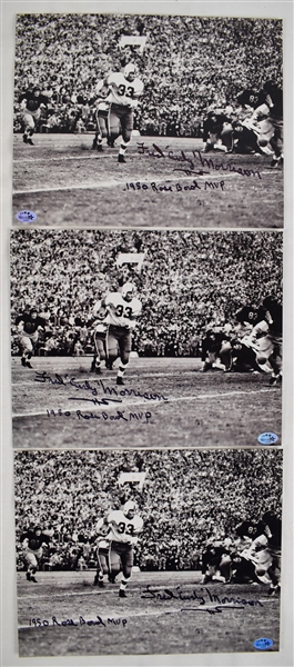 Fred "Curly" Morrison Lot of 3 Autographed & Inscribed Rose Bowl MVP 8x10 Photos