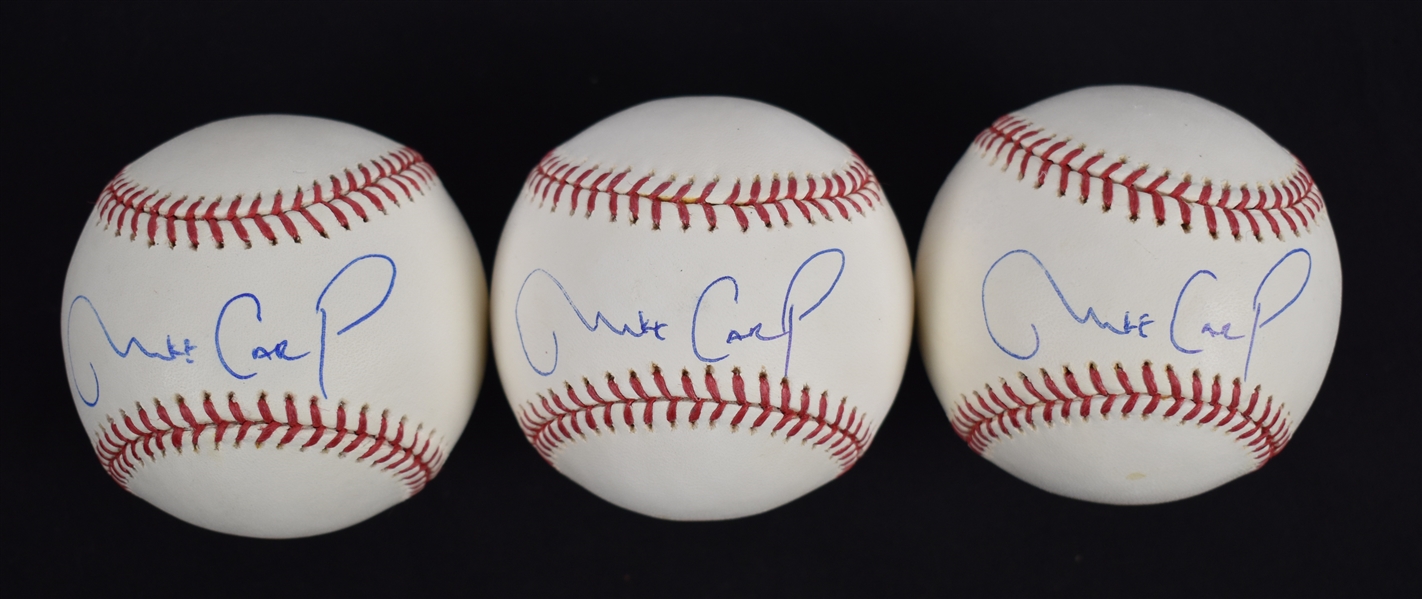 Mike Carp Lot of 3 Autographed Baseballs