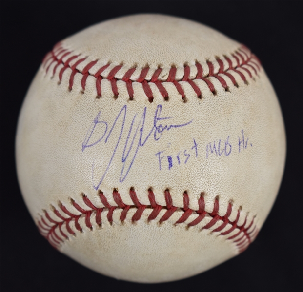 BJ Upton Signed & Inscribed First MLB HR Game Used Baseball