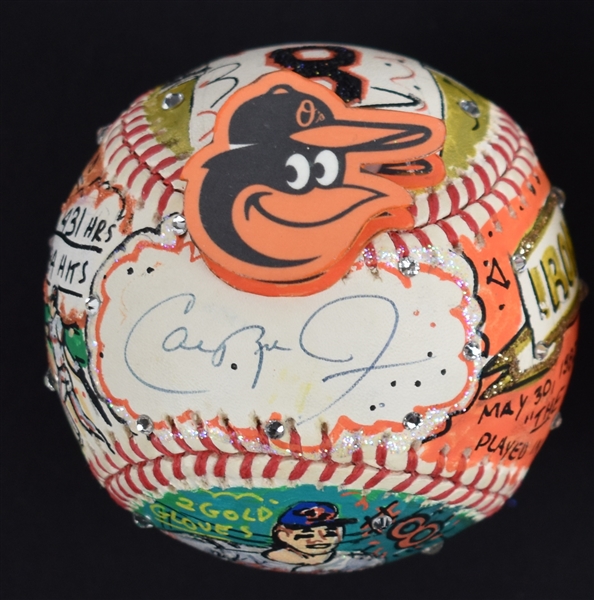 Cal Ripken Jr. One-Of-A-Kind Charles Fazzino Hand Painted Autographed Baseball 