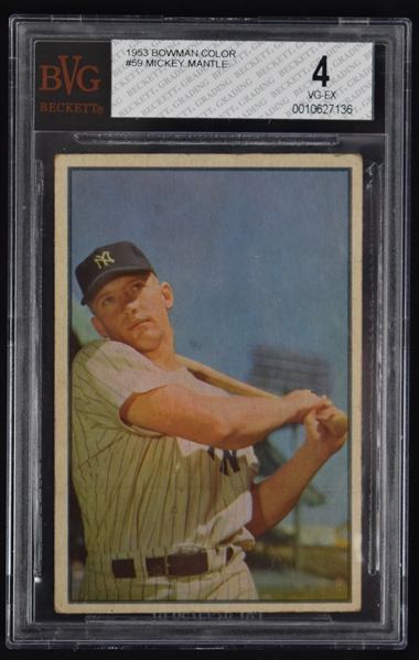 Mickey Mantle 1953 Bowman Color BVG 4