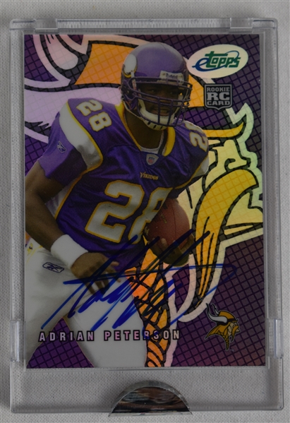 Adrian Peterson Signed 2007 eTopps Rookie Football Card