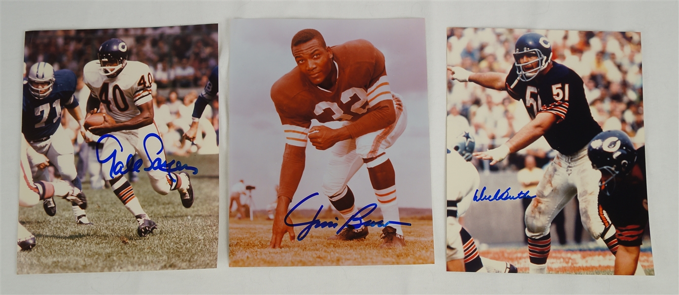 Lot of 3 Autographed Football 8x10 Photos