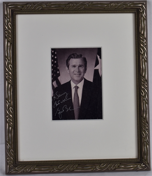 George W. Bush Signed & Framed Presidential Portrait 