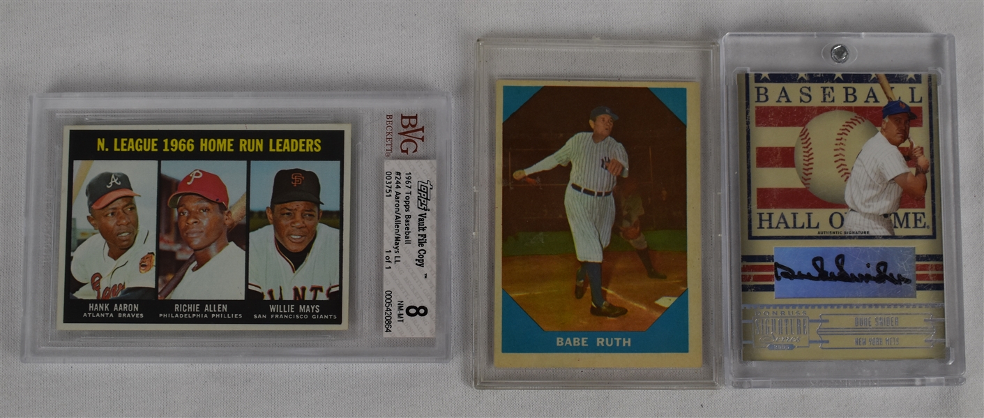 Lot of 3 Baseball Cards w/Babe Ruth