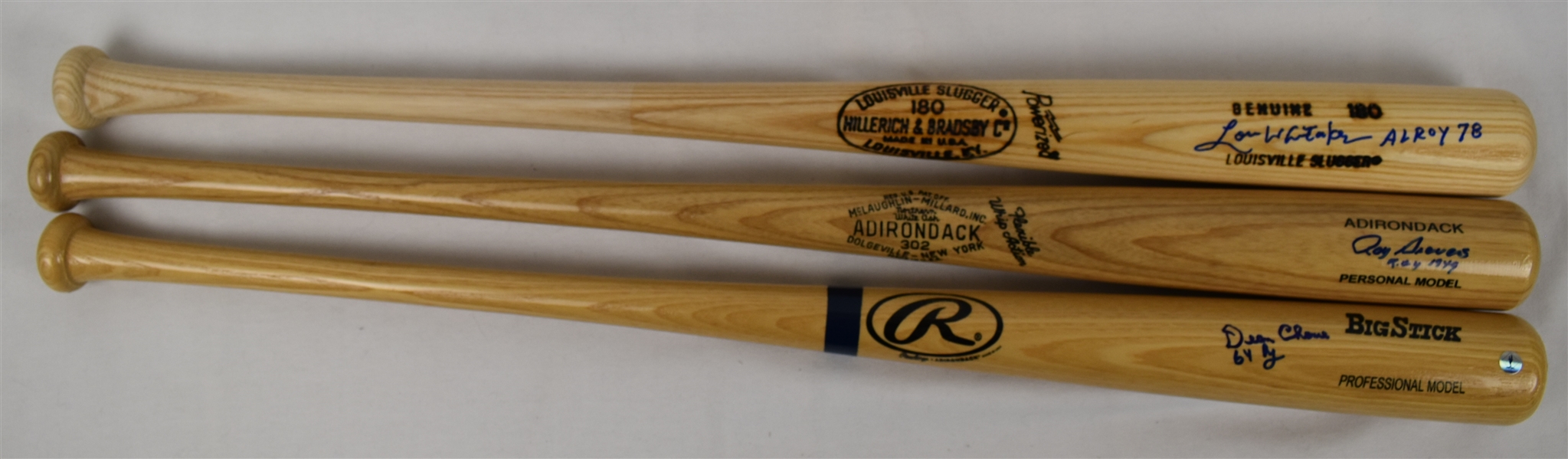 Rookie of the Year Lot of 3 Autographed Bats