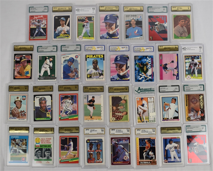 Collection of 31 Graded Baseball Cards w/Ken Griffey Jr.