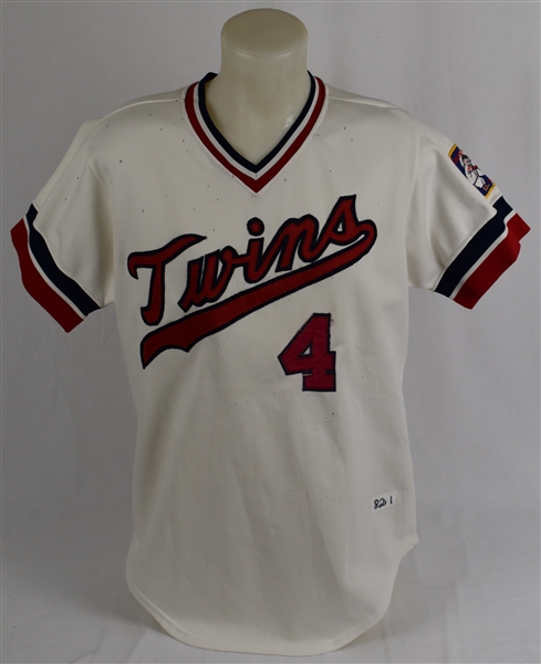 Jim Eisenreich 1982 Minnesota Twins Game Used Rookie Jersey w/Dave Miedema LOA