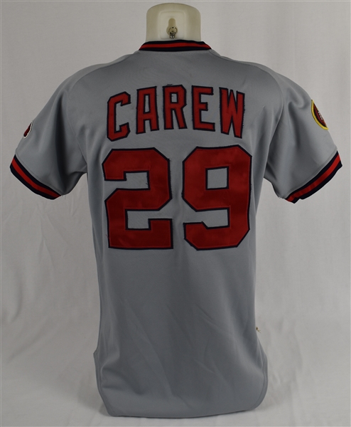 Rod Carew 1985 California Angels Game Used Jersey w/Dave Miedema LOA