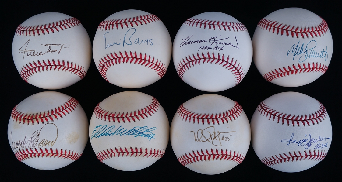 The 500 Home Run Club Lot of 8 Autographed Baseballs 